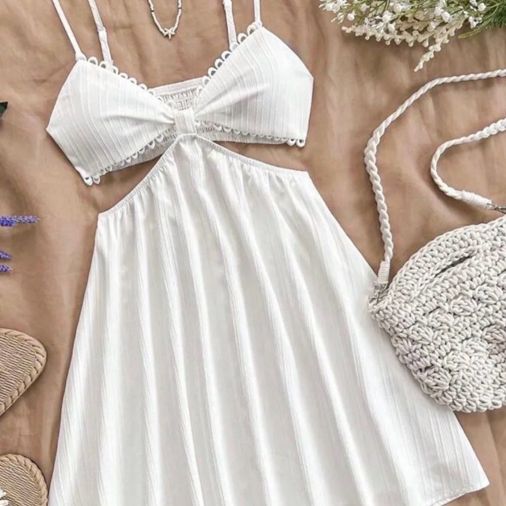 SHEIN White Backless Dress